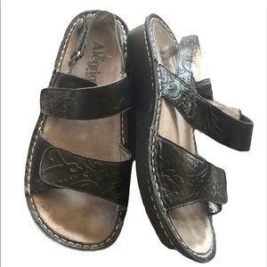 Algeria Sandals Women EU Size 39 Leather Black Comfort Walking Adjustable